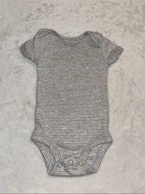 (3 for $10) carters Striped Gray Baby One-Piece Bodysuit